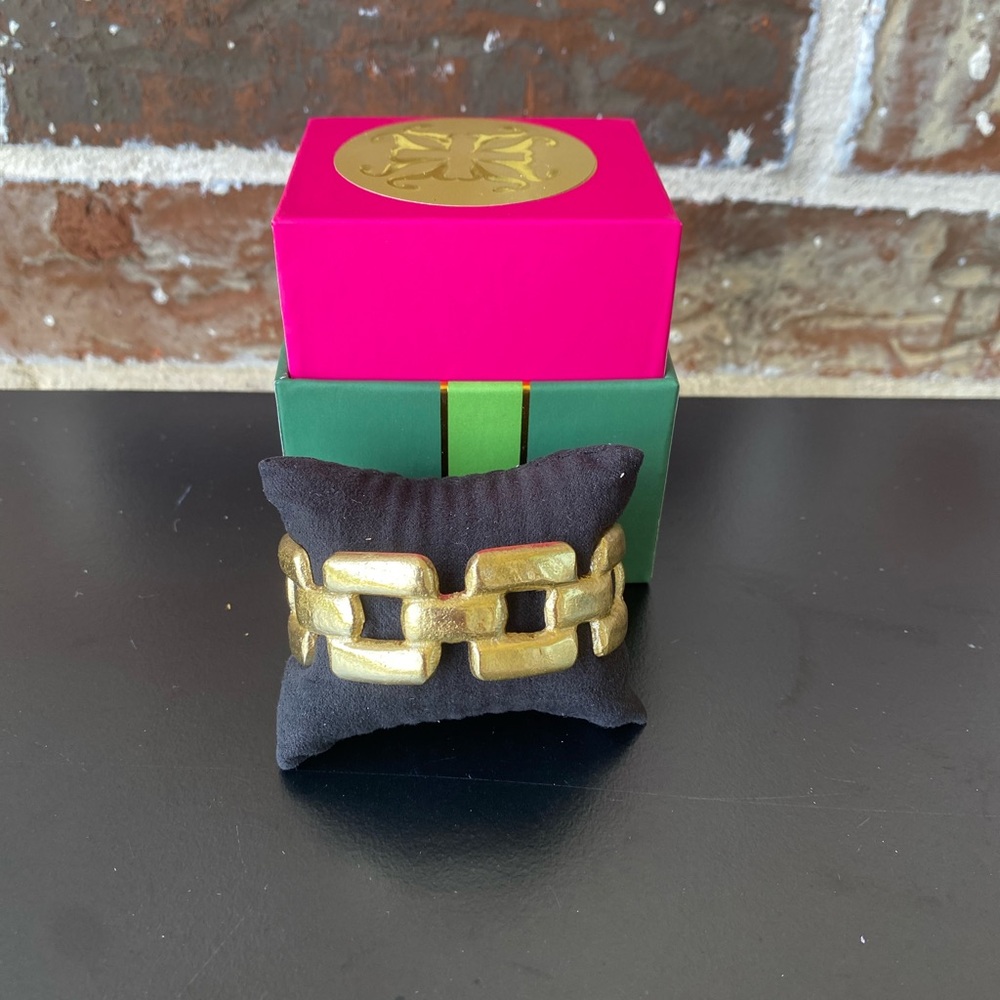 RUSTIC CUFF Bernice Chunky Geometric Gold Metallic Chain Link Cuff NIB - Picture 4 of 11